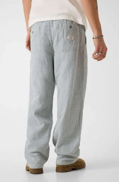 Guess Stripe Drawstring Pants In Gray