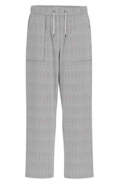 Guess Stripe Drawstring Pants In Gray