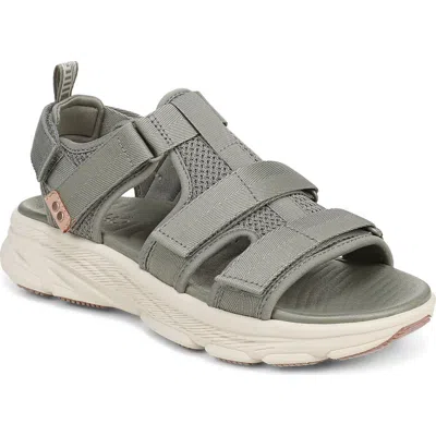 Ryka Devotion Max T Strap Sandal In Gray