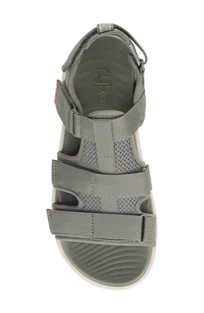 Ryka Devotion Max T Strap Sandal In Gray