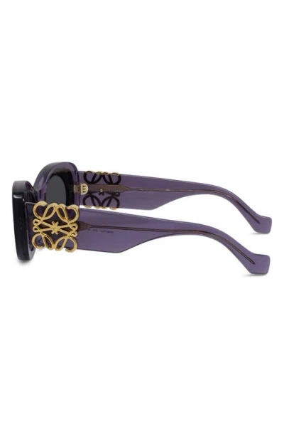 Loewe Anagram 49mm Small Rectangular Sunglasses In Purple