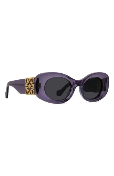 Loewe Anagram 49mm Small Rectangular Sunglasses In Purple