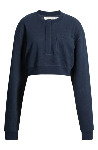Frame The Stripe Cuffed Sweatshirt In Blue