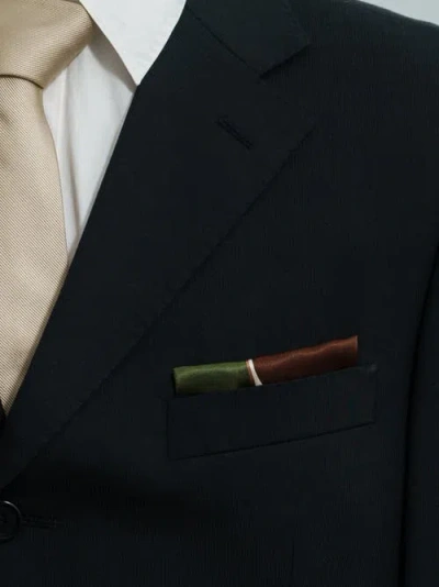 Lost Pattern Modular Silk Pocket Square In Green