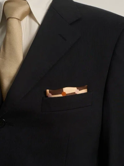 Lost Pattern Checkerboard Pocket Square In Brown