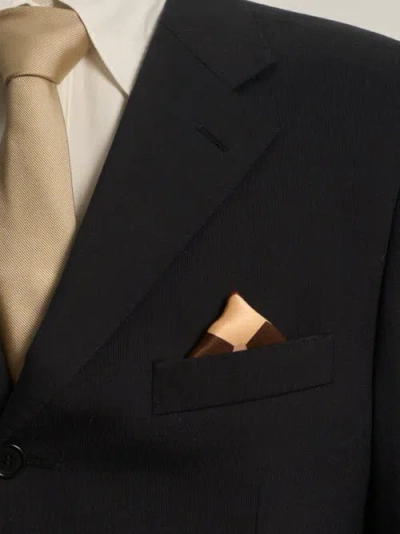 Lost Pattern Checkerboard Pocket Square In Brown