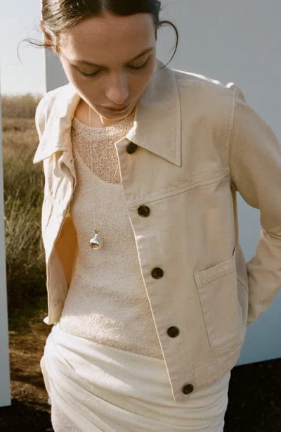 Mango Denim Jacket In Pink