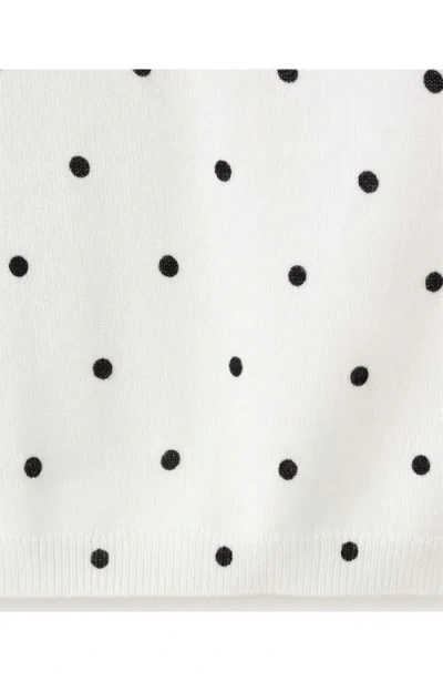 Mango Polka Dot Knit Top In White
