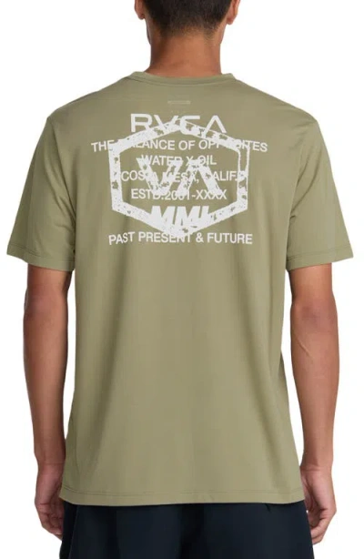 Rvca Hex Over Performance Graphic T-shirt In Green