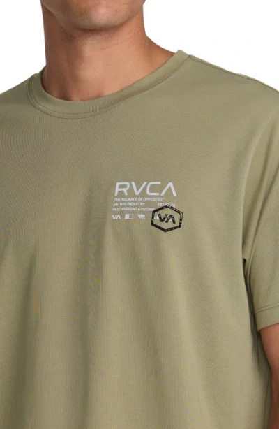 Rvca Hex Over Performance Graphic T-shirt In Green