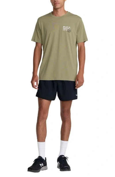 Rvca Hex Over Performance Graphic T-shirt In Green