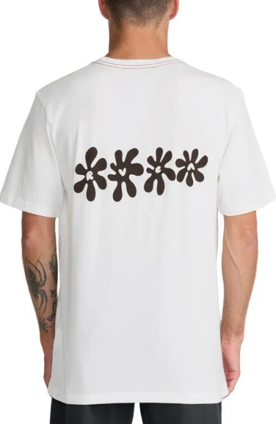 Rvca Bryce Bloom Graphic T-shirt In White
