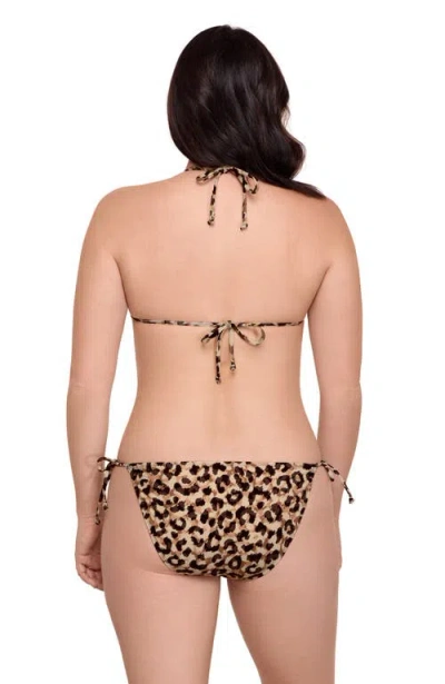 Aqua Green String Triangle Bikini Set In Brown