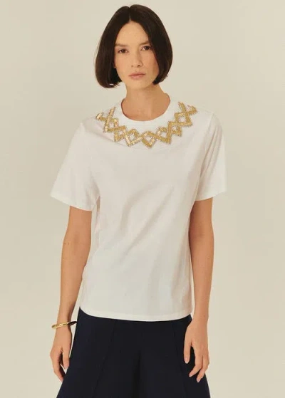 Exquise Elise Modern Luxe Accent Tee In White