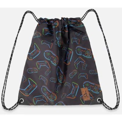 Deux Par Deux Controller Lightweight Durable Drawstring Bag In Black
