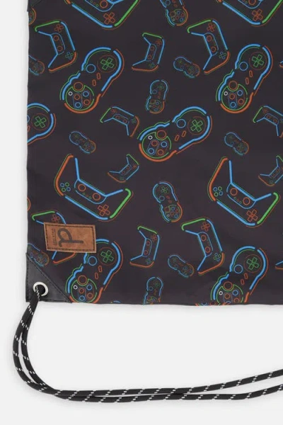Deux Par Deux Controller Lightweight Durable Drawstring Bag In Black