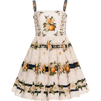 Agua By Agua Bendita Lima Valle Floral-print Tiered Mini Dress In Multi