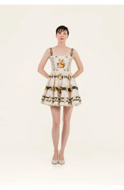 Agua By Agua Bendita Lima Valle Floral-print Tiered Mini Dress In Multi