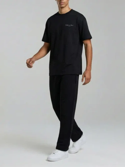Walker & Hunt Oversized Crew Tee In Black