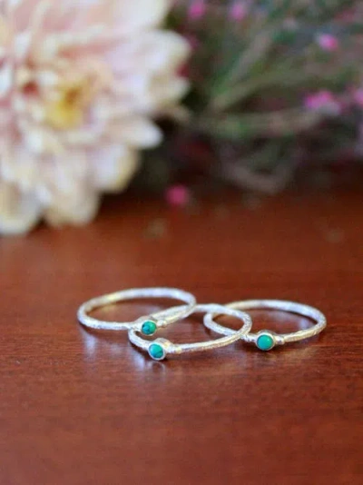 Fair Anita Tiny Stone Sterling Stacking Ring Set In Multi
