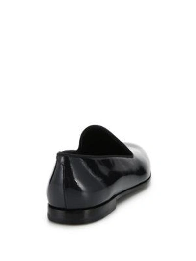 Shop Giorgio Armani Patent Embossed Dress Slip-ons In Black