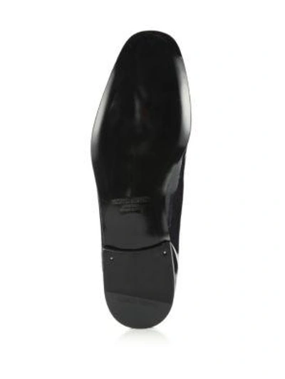 Shop Giorgio Armani Patent Embossed Dress Slip-ons In Black