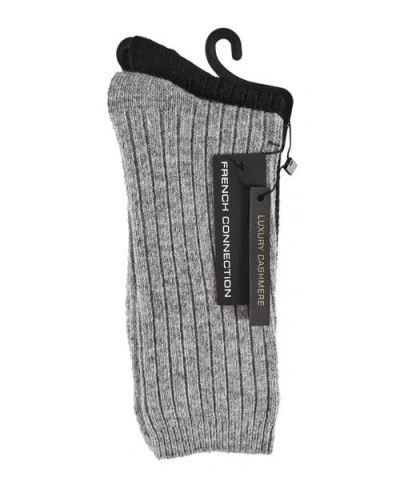 French Connection Cashmere Flat Crew Sock 2-pack In Multi
