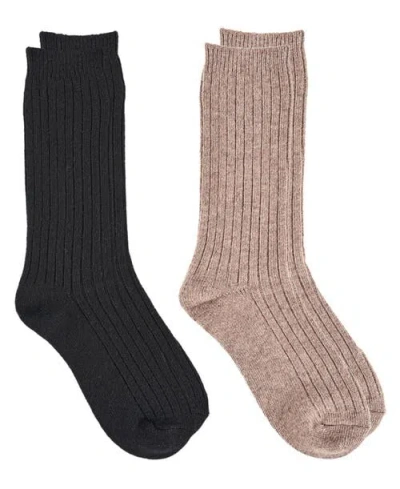 French Connection Cashmere Flat Crew Sock 2-pack In Multi