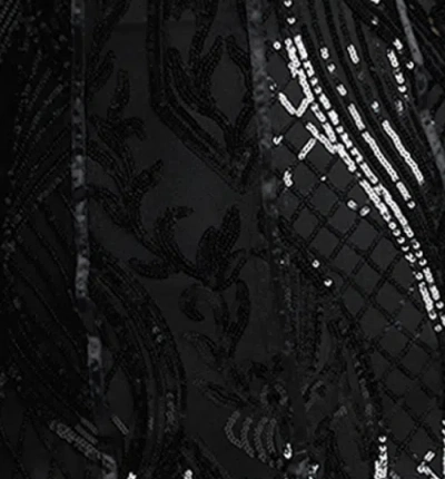 Bebe Sequin Feather Gown In Black