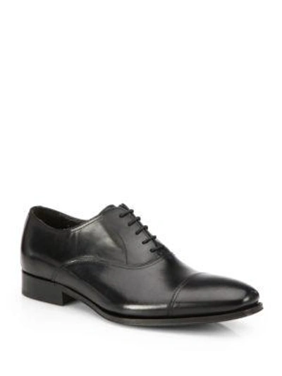 Shop To Boot New York Men's Aidan Leather Cap Toe Oxfords In Black