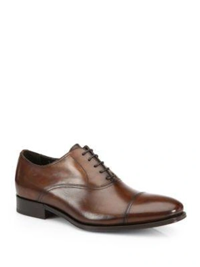 Shop To Boot New York Men's Aidan Leather Cap Toe Oxfords In Brown