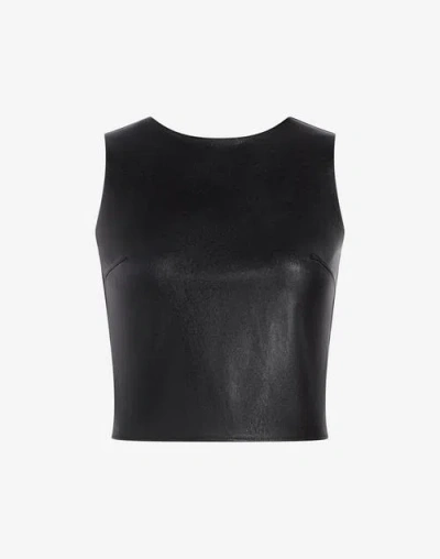 Commando Faux Leather Shell Top In Black