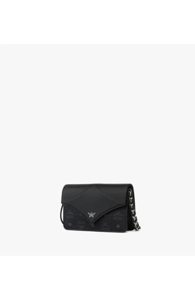 Mcm Visetos Diamond Shoulder Bag In Black