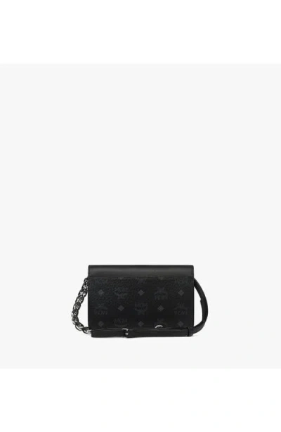 Mcm Visetos Diamond Shoulder Bag In Black