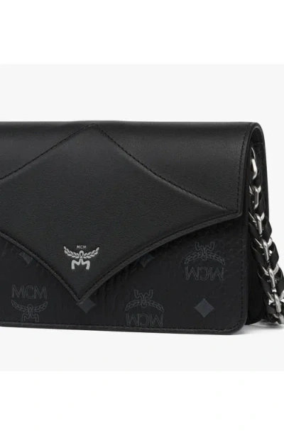 Mcm Visetos Diamond Shoulder Bag In Black