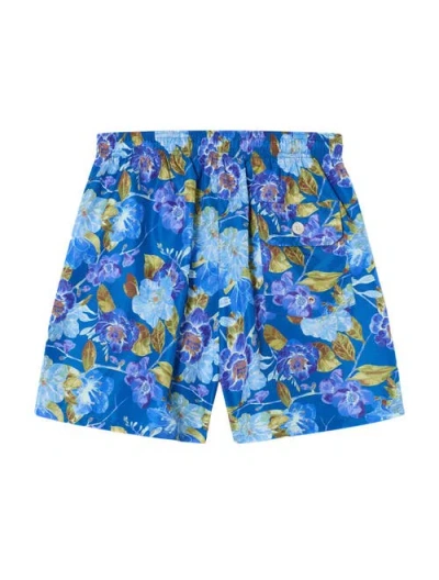 Robert Talbott Connery Drawstring Swim Trunk In Blue