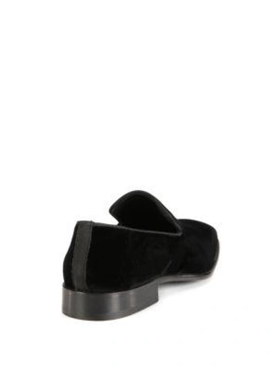 Shop Saks Fifth Avenue Men's Collection Velvet Loafers In Black