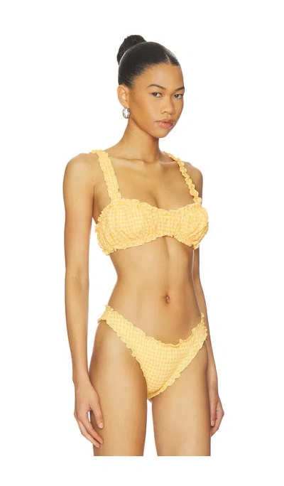 Simkhai Evander Ruched Bikini Top In Multi