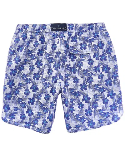 Tailorbyrd Printed Swim Short In Blue