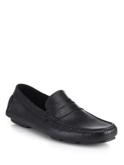 Shop To Boot New York Men's Harper Leather Penny Drivers In Black
