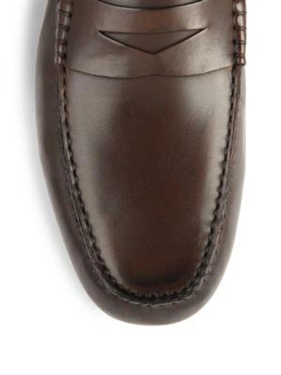 Shop To Boot New York Men's Harper Leather Penny Drivers In Black