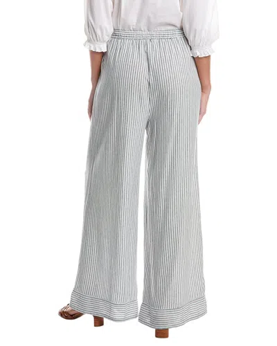 Max Studio Wide Leg Drawstring Linen-blend Pant In Gray