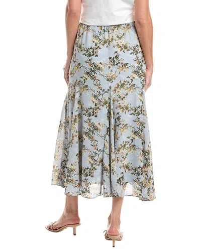 Max Studio Floral Georgette Godet Maxi Skirt In Blue