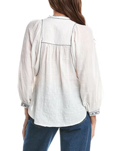 Max Studio Side Tab Button Front Shirt In White