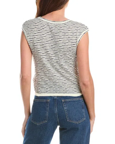Max Studio Cap Sleeve Scoop Neck Sweater In White