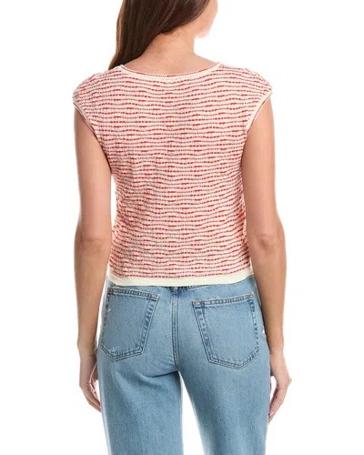 Max Studio Cap Sleeve Scoop Neck Sweater In Red