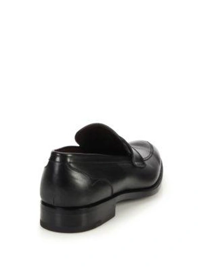 Shop Ermenegildo Zegna Leather Penny Loafers In Chestnut-brown