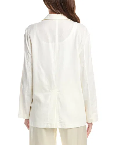 Max Studio Linen-blend Blazer In White