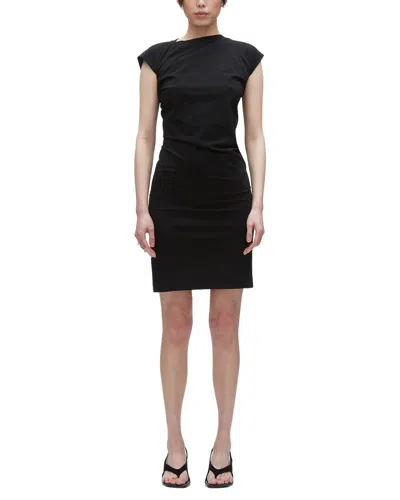 3.1 Phillip Lim Black Draped Short Sleeve T-shirt Minidress