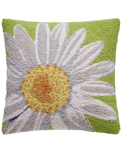 Makers Collective Daisy Wool Hook Pillow In Green